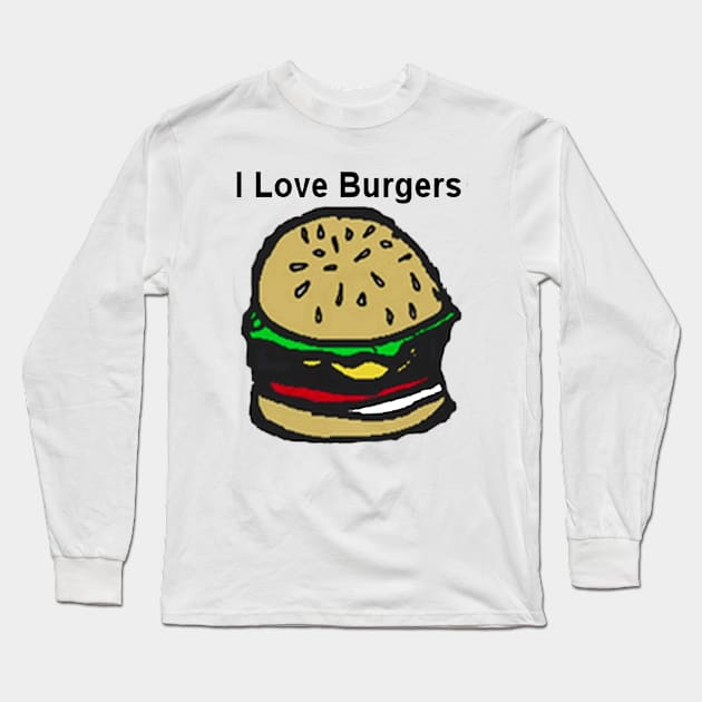 I Love Burgers Long Sleeve T-Shirt by longford